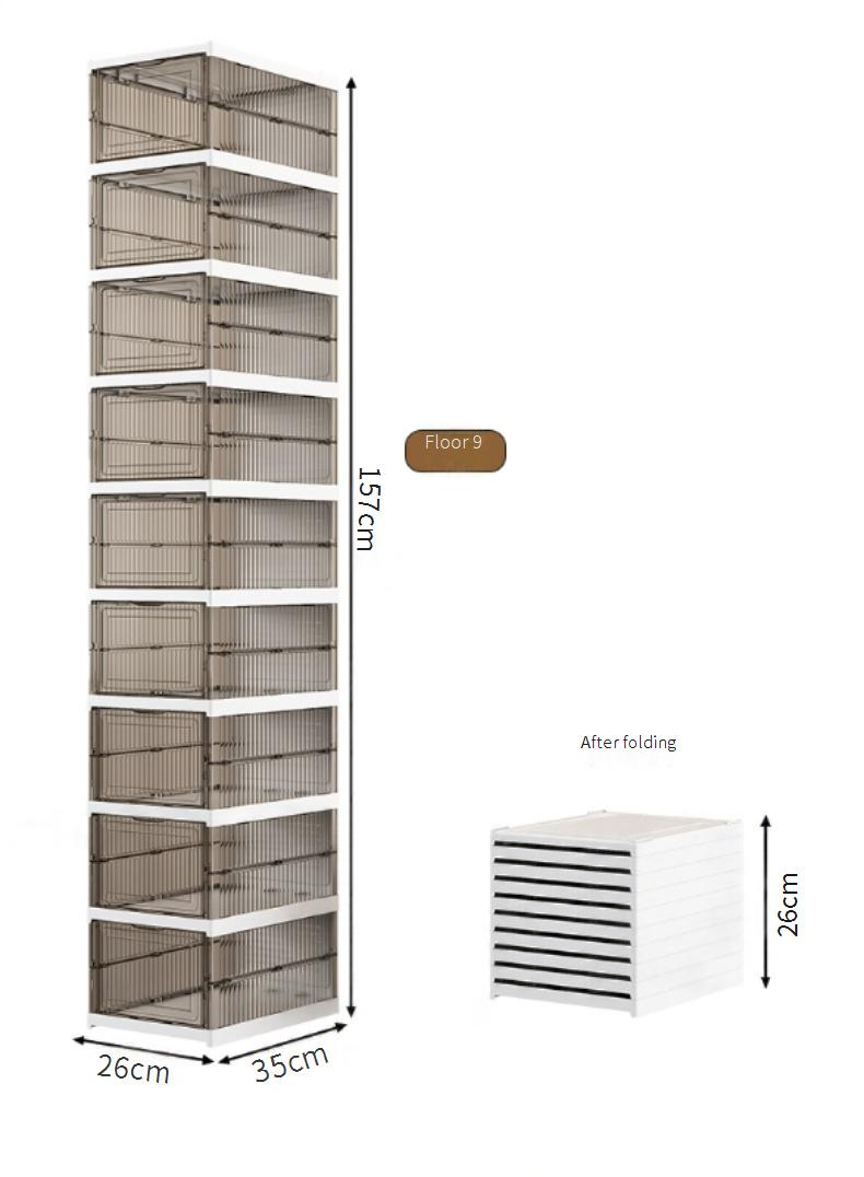 Upgraded Installation Free Thickened Shoe Box With Lid Transparent Shoe Cabinet Storage Box Home Simple Foldable Multi Layer Shoe Rack_voghion.com