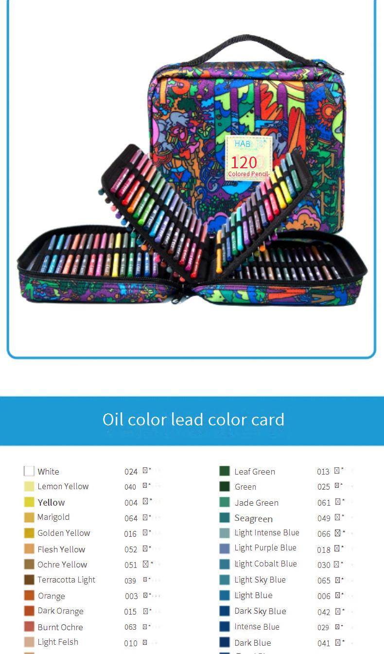 72/120 Colors Oil-Based Colored Pencils Set For Professional Drawing, Sketching & Art Supplies - HB Hardness, Premium Wooden Case_voghion.com