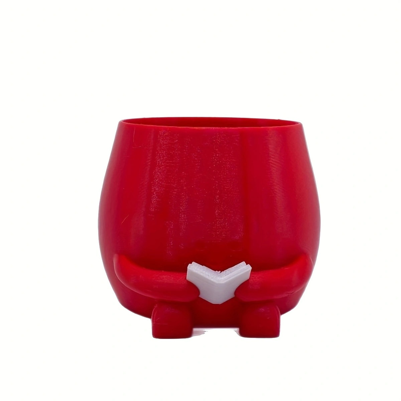 3D Printed Happy Face Planter With Coffee Cup - Cute PLA Succulent Pot, Funny Desk Decor For Home & Office, Unique Eco-Friendly Gift_voghion.com