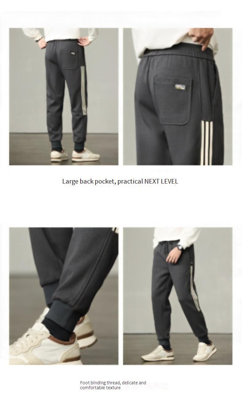 Men's Casual Jogger Pants With Elastic Waist & Striped Design - Slim Fit Stretch Sweatpants For Autumn Streetwear_voghion.com