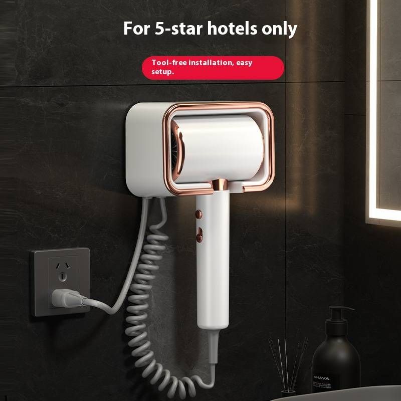 Asciugacapelli da parete - Motore CC da 2000 W con 3 velocità e protezione da surriscaldamento per hotel/spa (bianco/grigio)_voghion.com