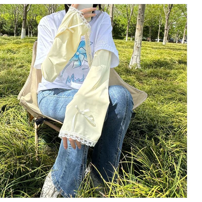 Gants d'extérieur fins et respirants pour femmes, protection solaire d'été, manches amples_voghion.com