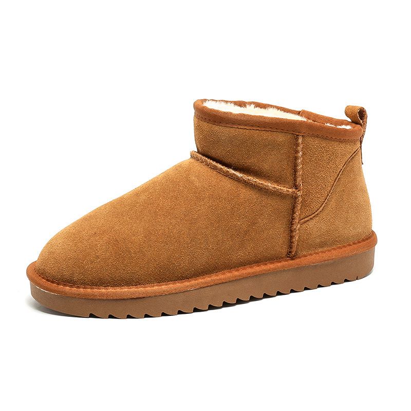 Botas de nieve de invierno para hombre, nuevas, de piel de vaca, gruesas, cálidas y antideslizantes, de algodón, talla grande, talla 40-45._voghion.com