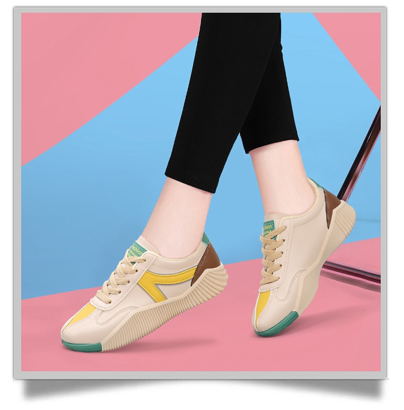 Scarpe da donna Autunno nuova pelle Capispalla tutti abbinati Capispalla con suola morbida Moda casual antiscivolo Forrest Gump Sneakers Singola_voghion.com