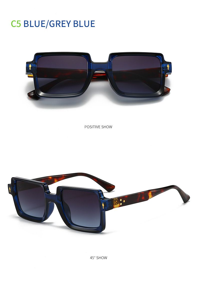 Women's Glasses Heao's New Original Rivet Personality Square Frame Splicing Color Sunglasses Fashion Catwalk Versatile Sunglasses_voghion.com