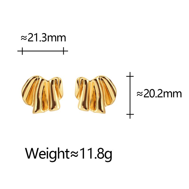 2025 Original Design Niche Creative Design Irregular Folded Metal Wind Cold Wave Pattern Earrings Dc1b_voghion.com