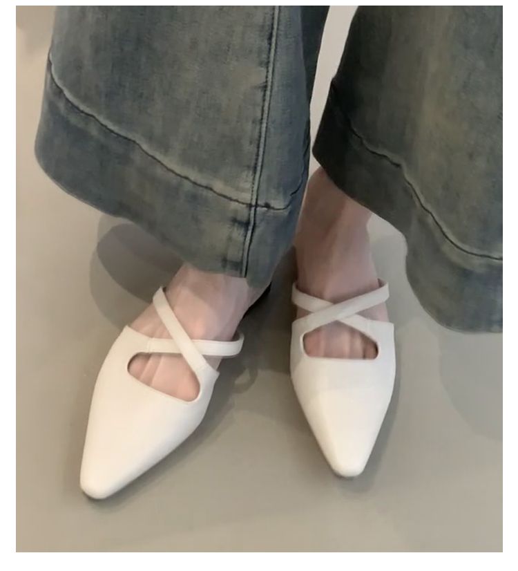 Versione Cabinet Lan ~ Sandali con cinturino incrociato alla francese, scarpe basse da esterno, eleganti muli_voghion.com