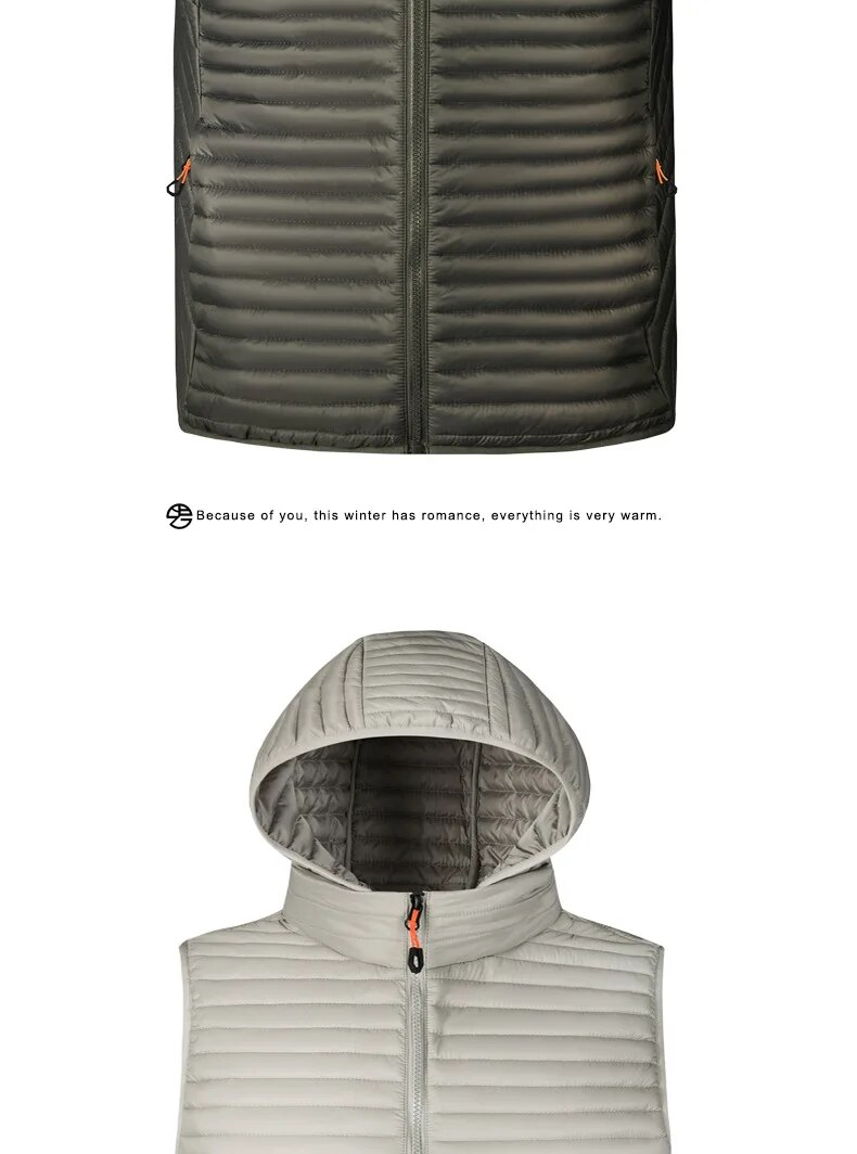 Autumn Winter Hooded Vest Men Casual Solid Color Zipper Pockets Windproof Sleeveless Jacket Men Korean Fashion Waistcoat Men_voghion.com