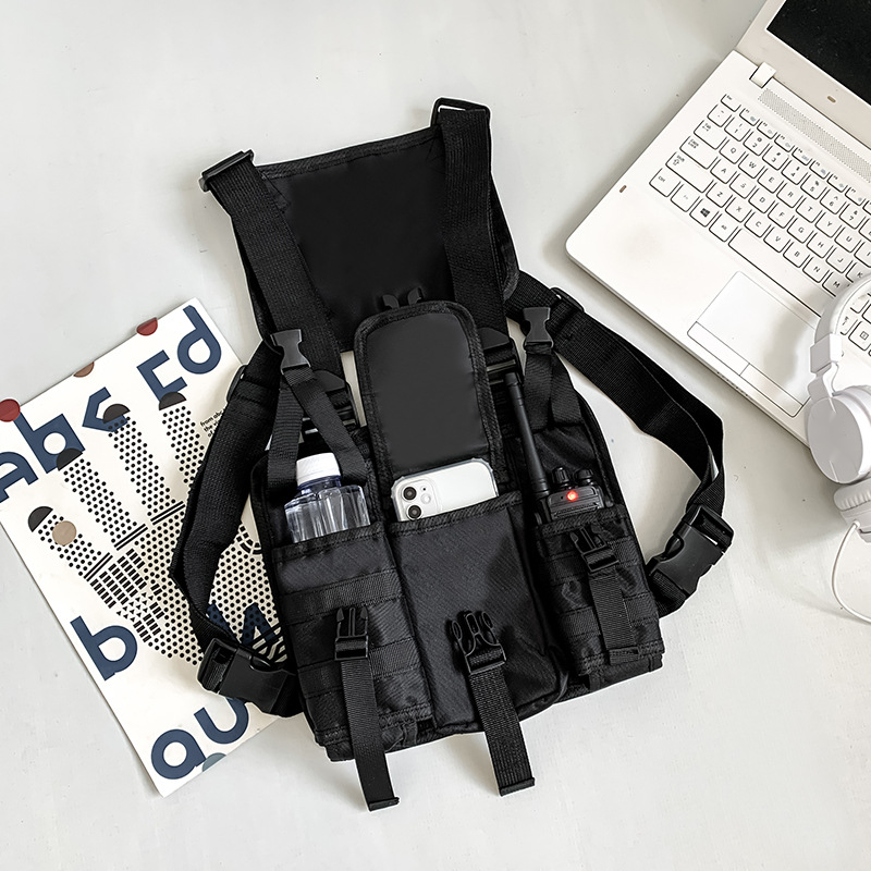 Tactical Chest Bag Trendy Splitter Ny Ins Men's og Women's Hong Kong Style Ryggsekk Bryst Bag Outdoor Workwear Vest Style Tactical Backpack_voghion.com