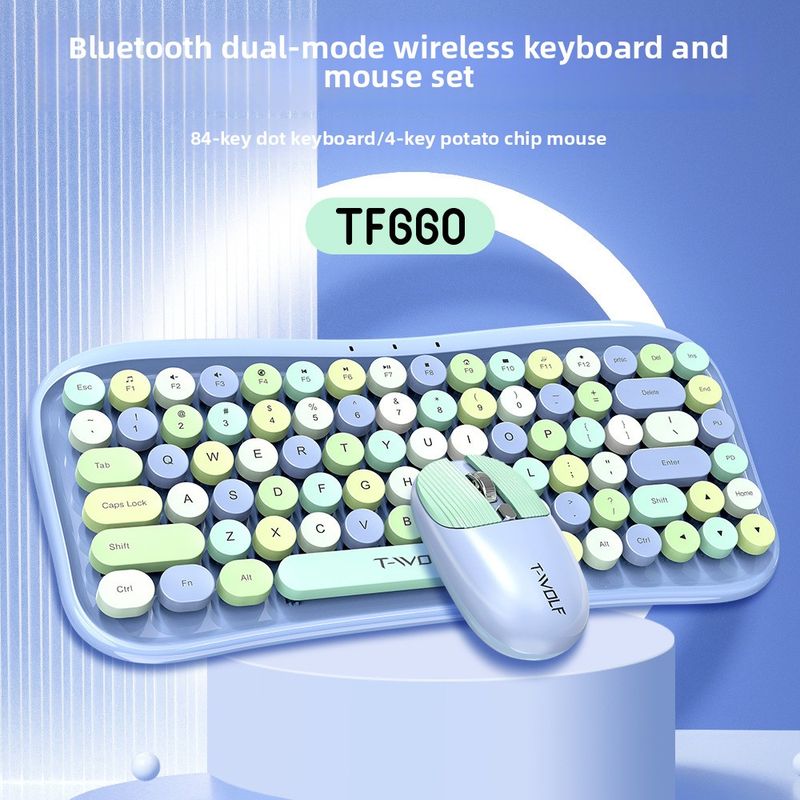 RTF660 Bluetooth Wireless Dual-mode Mouse Keyboard Set Lipstick Tablet Keyboard And Mouse_voghion.com