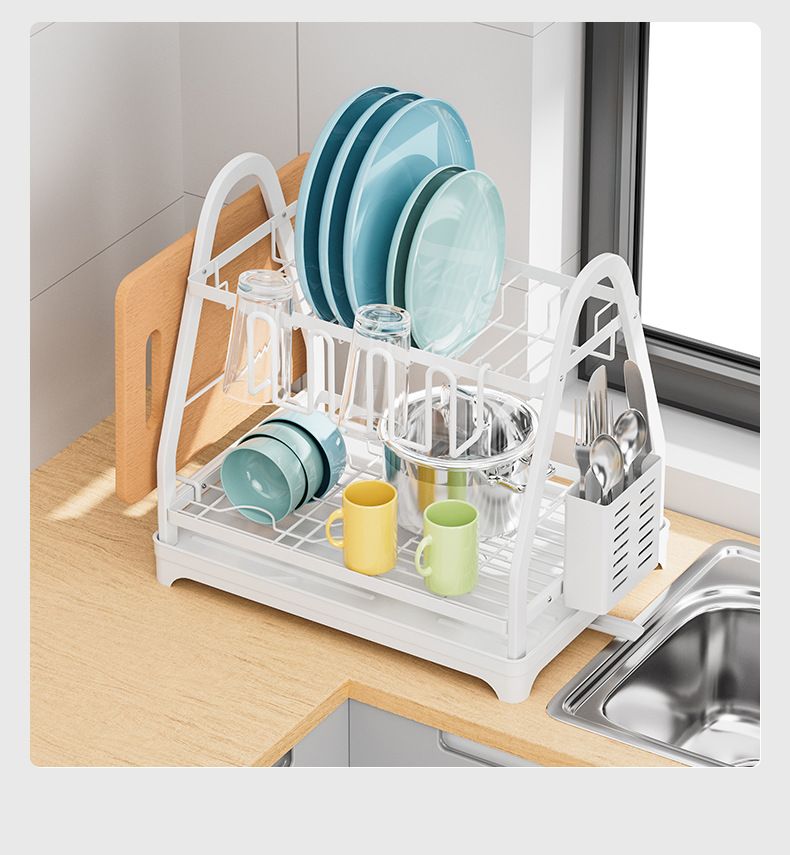 Scaffale portaoggetti per ciotole e piatti, scaffale portaoggetti da cucina, scaffale multifunzionale per ciotole e bacchette, scaffale portaoggetti da tavolo per la casa_voghion.com