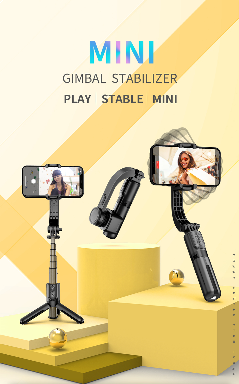 Universalledstabilisator med expanderbar trådlös selfiestick och stativ multifunktionell fjärrkontroll för_voghion.com
