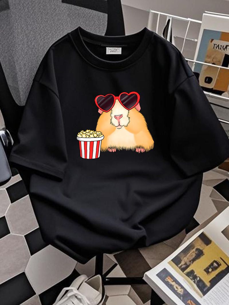 Criceto carino. Appassionato di film. Borsa da palestra con coulisse per amanti dei criceti. Calda, leggera, leggermente versatile, morbida, casual, elasticizzata, elegante, estiva, unisex._voghion.com