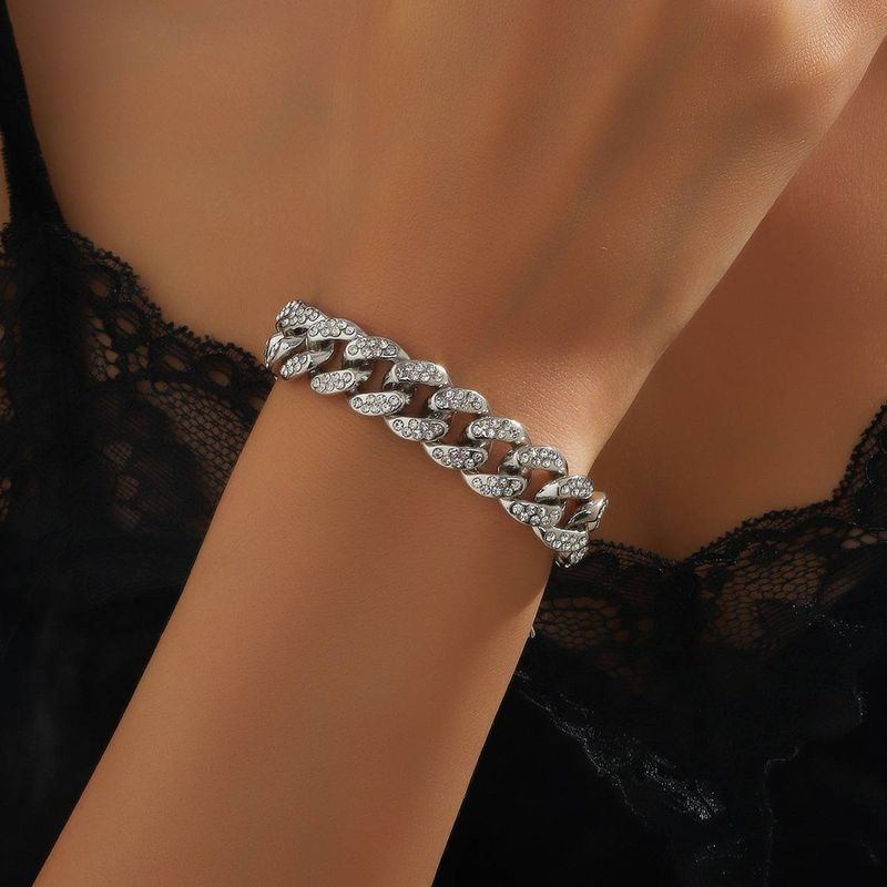 Braccialetto personalizzato di alta qualità cubano alla moda hip-hop, stile hip-hop, semplice e versatile, in oro e argento_voghion.com