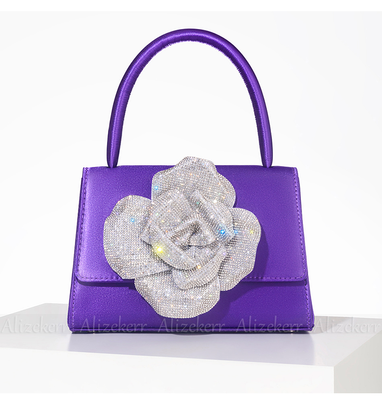 Splendide borse con strass rosa per donna Designer Boutique Bling Crstal Pochette in raso Matrimonio di alta qualità_voghion.com