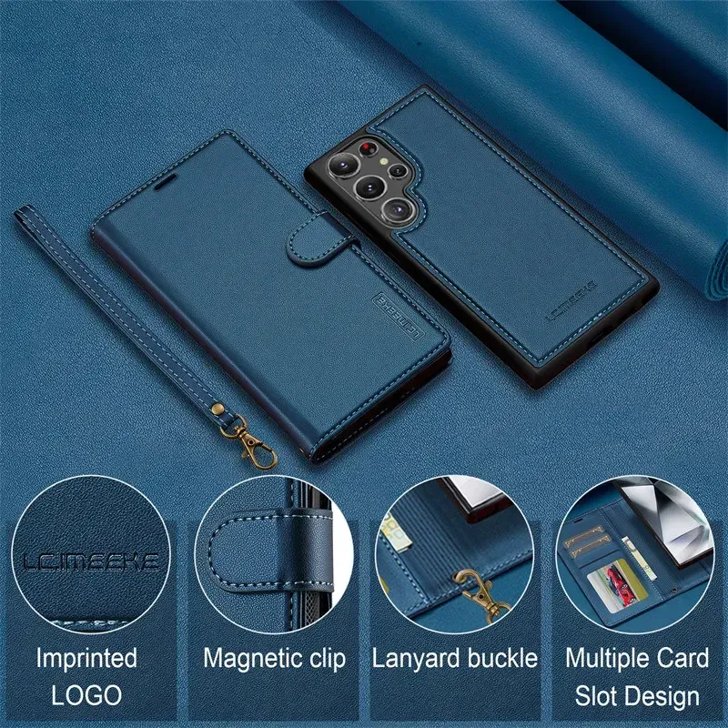 Custodia in pelle per Samsung Galaxy S25 S24 Ultra S23 S22 Plus S21 S20 FE A16 A36 A56 A15 A35 A55 A54 A34 A14 Portafoglio magnetico a ribalta_voghion.com