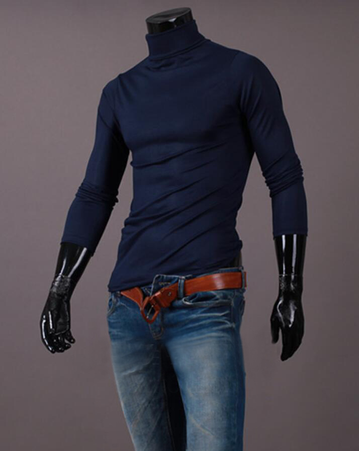 Männer Effenfaarweg Rollkragen T-Shirt Fir Männer Hierscht Fréijoer Casual Laangärm Basis Bottoming Hemd Fir Männer Slim-Fit Tops_voghion.com