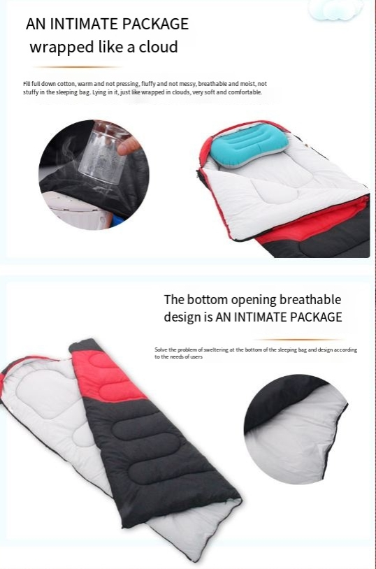 Neuer verdickter Schlafsack für Erwachsene im Frühjahr und Herbst für Outdoor-Camping, kann gespleißt werden, Baumwollschlafsack für die Mittagspause im Innenbereich_voghion.com