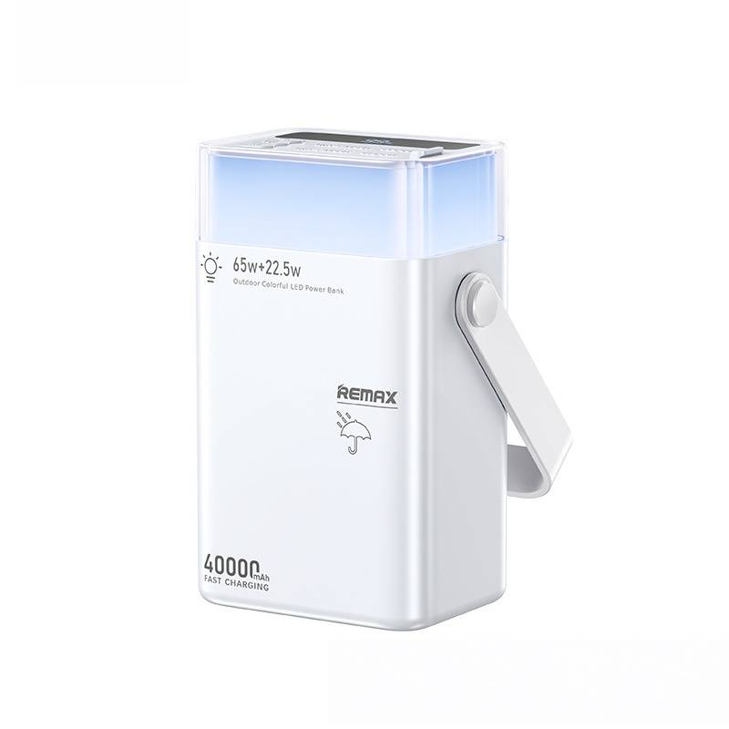 Batterie externe portable 40 000 mAh avec éclairage LED, charge rapide PD 65 W, pour ordinateur portable, téléphone et tablette (noir/blanc/vert)_voghion.com