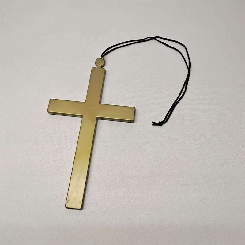 Halloween Masquerade Nun Costume Accessories Headscarf Scarf Golden Cross Three-piece Set_voghion.com