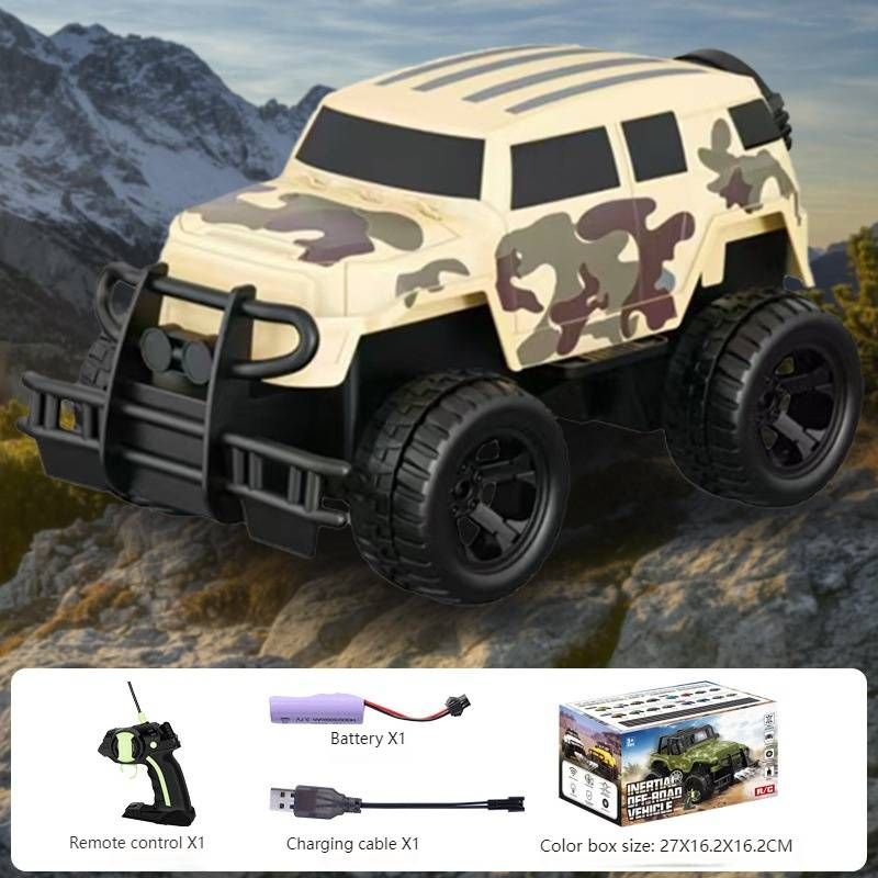 Jeep tout-terrain télécommandée 4x4 – Voiture télécommandée rechargeable avec phares à LED, drift et escalade pour enfants (jaune/blanc/bleu/rouge/camouflage)_voghion.com
