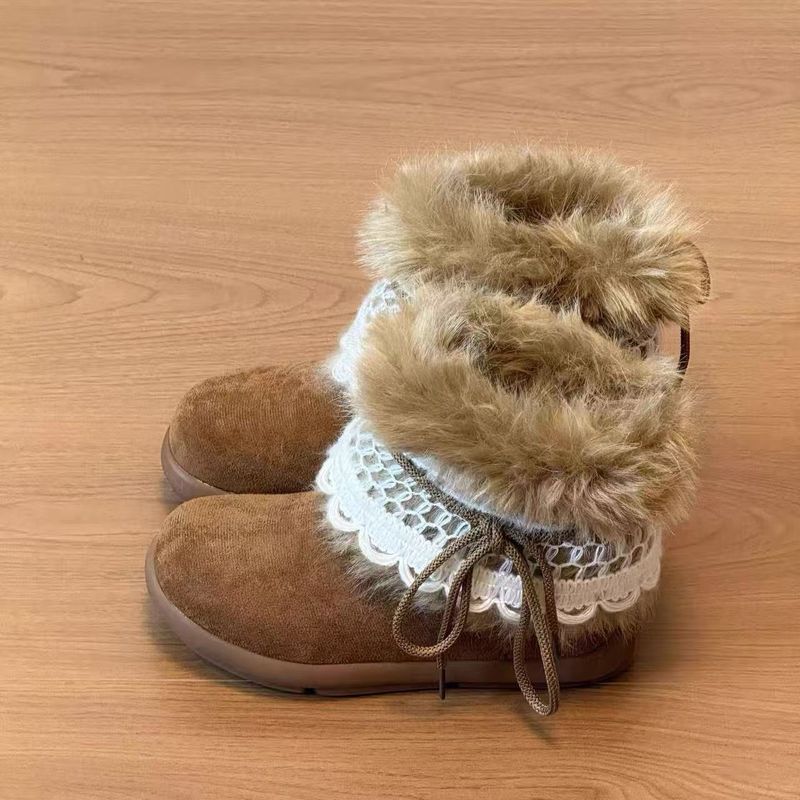 Bottes de neige fourrées pour enfants, antidérapantes et chaudes, nouveau modèle hiver 2025 avec semelle épaisse en polaire, semelle intermédiaire, grandes chaussures en coton, bottines_voghion.com