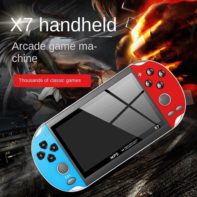 X7 4.3 Inch HD Large 8G Screen Classic Retro Console Built-in Games Mini Handheld MP5 Video Game_voghion.com