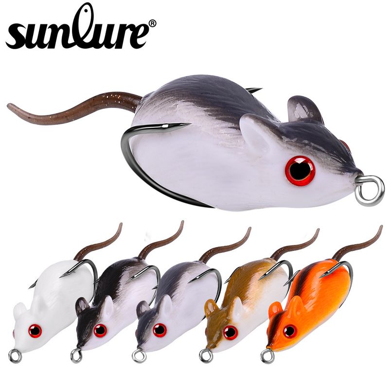 Klassischer Köder Froschmaus 5 cm 9 g weicher schwarzer Fisch Allzweckköder Angelausrüstung_voghion.com