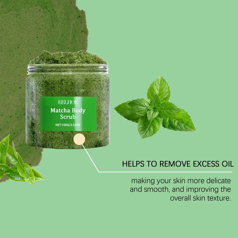 EELHOE Matcha Sea Salt Scrub For Body Cleansing, Nourishing And Moisturizing Skin Moisturizing And Hydrating Exfoliating Scrub_voghion.com