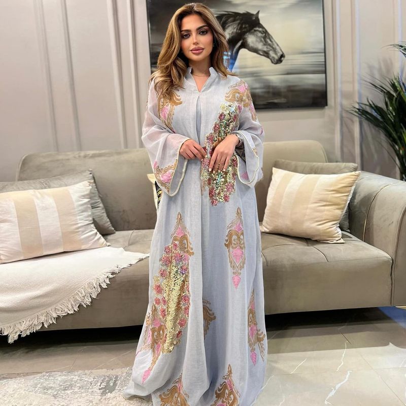 Muslimische Abaya Mit Seilstickerei, Damenrobe, Tradicionell, Modern, Wunderschön, Ramadan_voghion.com