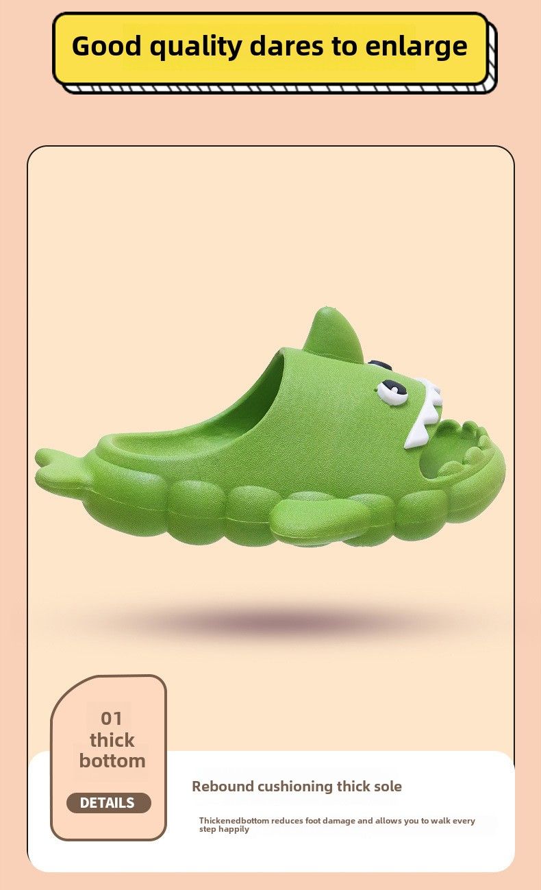 Shark children's slippers summer boy cartoon cute non-slip household bathroom bath boys girls cool slippers big children's shoes_voghion.com
