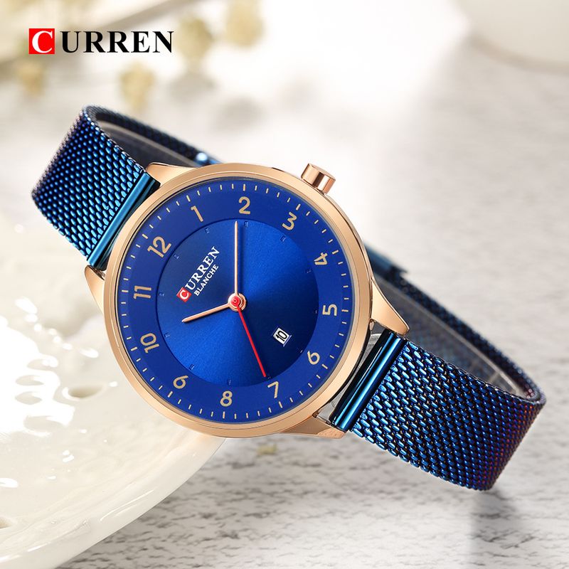 Women's Slim Waterproof Quartz Watch With Date Display, Mesh Strap, Round Dial, Casual Fashion Timepiece Waterproof Watch Ultra Thin Calendar Quartz_voghion.com