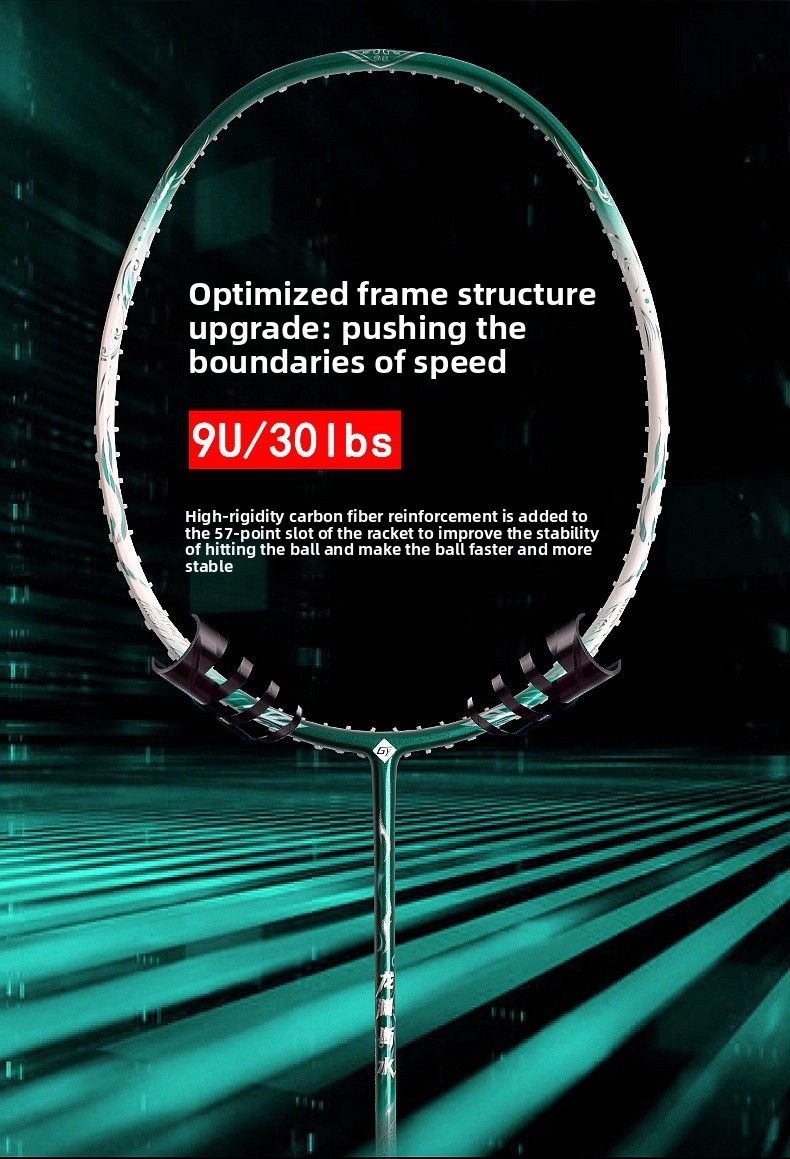 Cross-Border Exclusive Full Carbon Fiber Adult Lightweight Offensive Durable Professional Badminton Single Racket_voghion.com