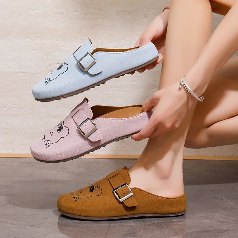 Baotou Half Slippers Women's Outdoor 2025 Summer New Casual One Step Lazy Thin Bottom White Shoes XT178_voghion.com