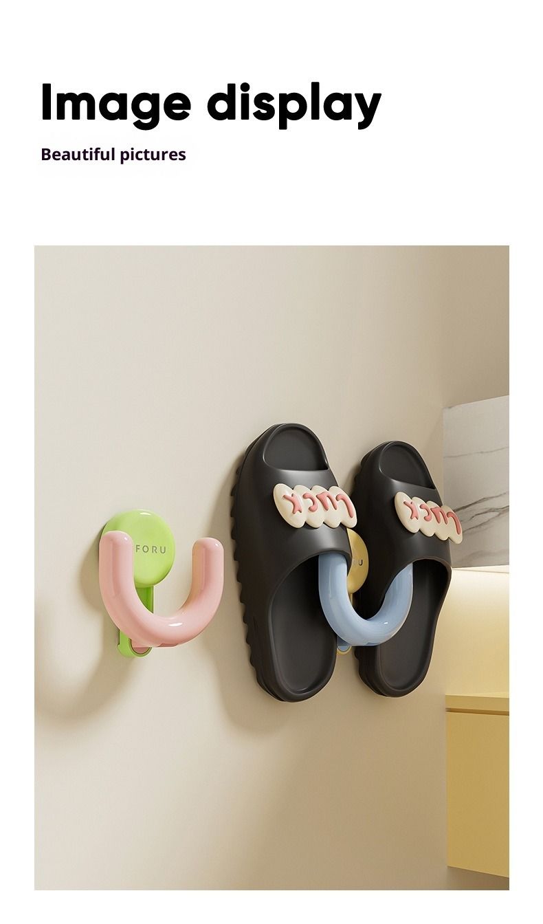 Saugnapf-Hausschuhhalter, Vakuumpresse, starker, nicht stanzender Haken, 5 kg tragender Saugnapf, Klebehaken hinter der Badezimmertür_voghion.com