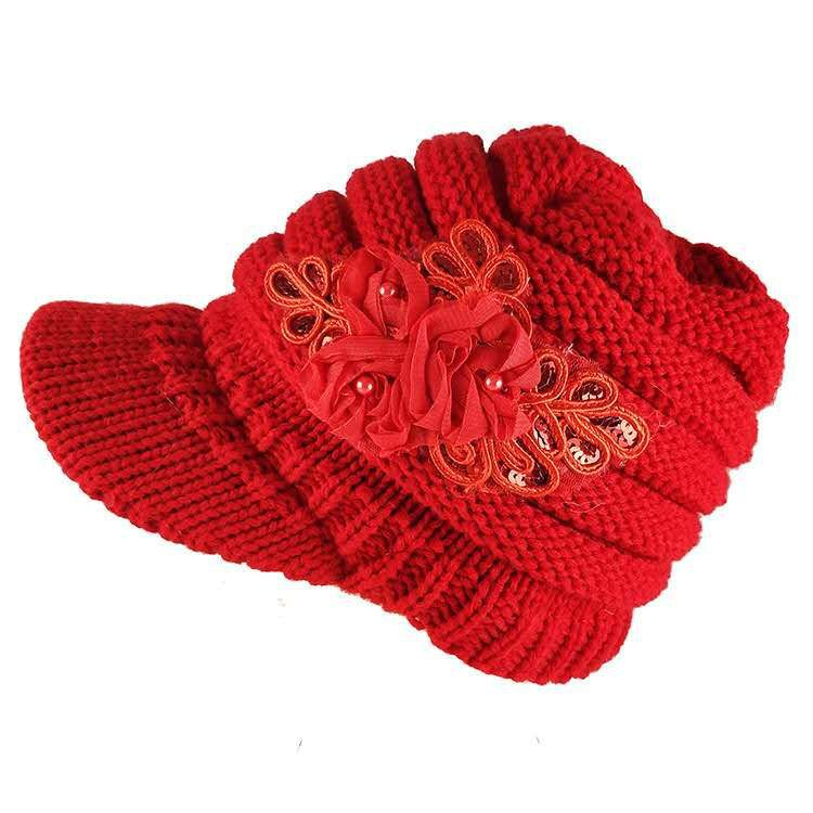 Casquette de baseball à paillettes, style bec de canard, avec bord, chapeau chaud en laine pour femme, automne et hiver_voghion.com
