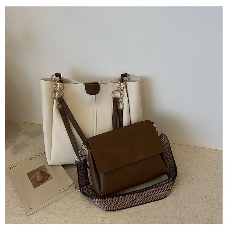 Borse da donna, due pezzi, grande capacità, nuova borsa da pendolare alla moda, semplice borsa a tracolla casual per donna_voghion.com