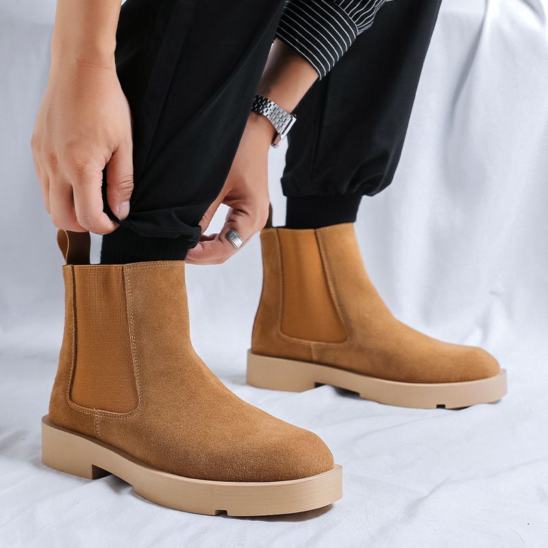 Men's Boots Sleeve Lazy Boots Thick-soled Heightening Fashion Boots_voghion.com
