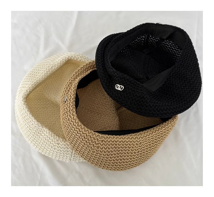Unisex Solid color pleated styling Beret hat for women light breathable little Bud face painter hat_voghion.com
