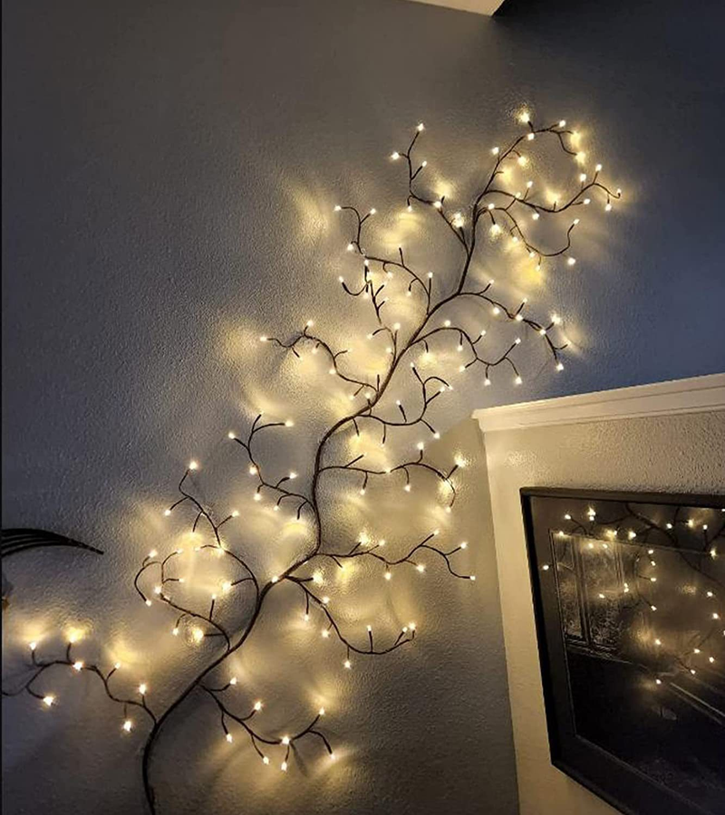 Nuove luci colorate a LED per soggiorno, decorazione della camera da letto, calde decorazioni natalizie, luci dell'albero a forma di rattan simulato_voghion.com