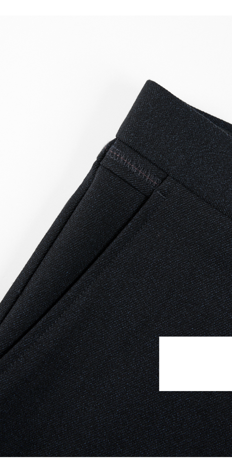 Men Slim Professional Straight Leg Business Casual Dress Suit Simple Clean Color Micro Elastic Pants_voghion.com