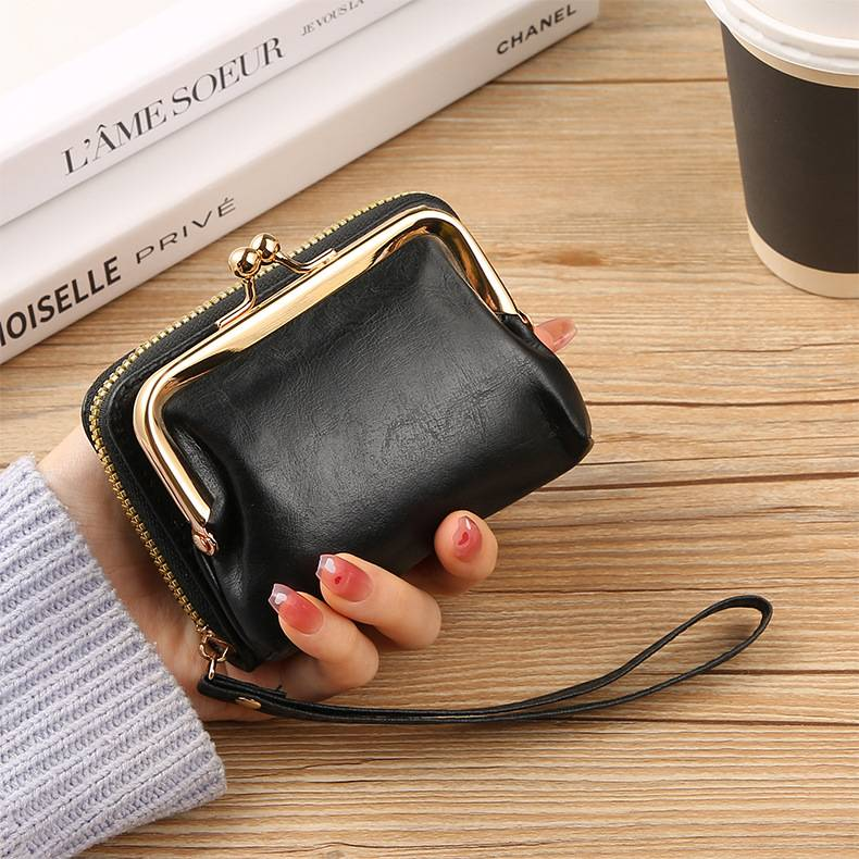 Portafoglio Zero alla moda per nuove donne Porta carte da donna transfrontalieri Portafoglio Zero Portafoglio con cerniera Posizioni multiple per carte Portafoglio retrò_voghion.com