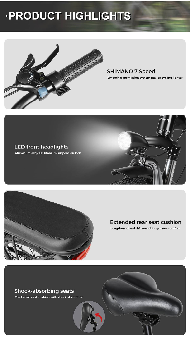 SAMEBIKE CY20 saliekams elektriskais velosipēds, 20 collu piepilsētas elektriskais velosipēds pieaugušajiem, 350 W motors, 36 V 12 Ah akumulators _voghion.com