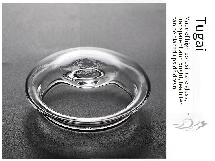 Set van 3 thee-infuserbekers met paddenstoelenmotief - verdikt glas met bamboe deksel, theezeefje en schoteltje (450 ml afneembaar zetsysteem voor gebruik op kantoor/thuis)_voghion.com