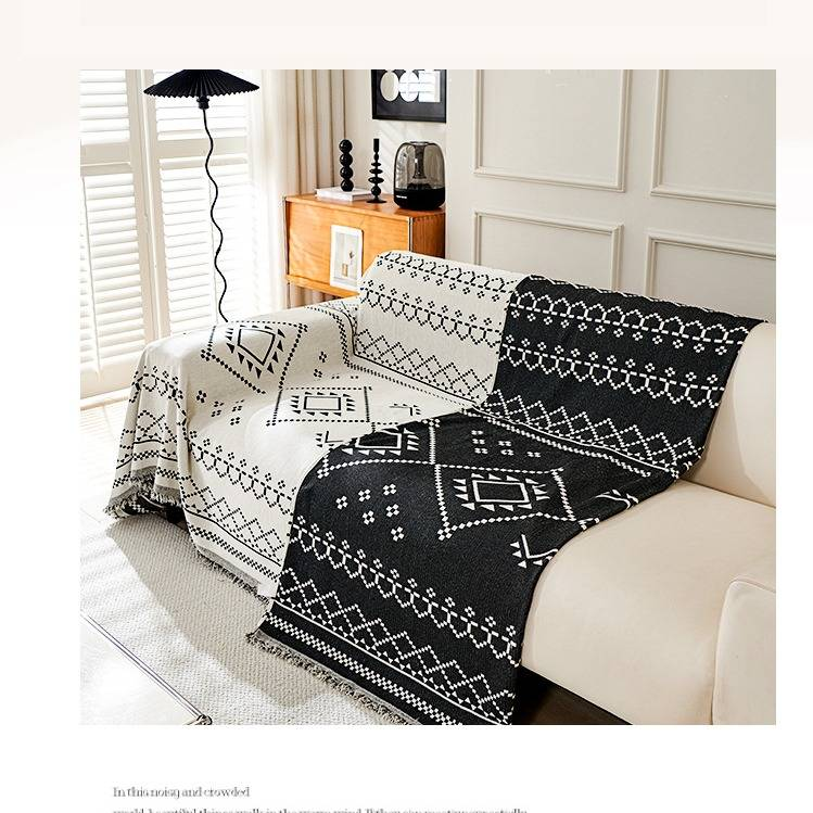 Bohemian Style Sofa Cover - Universal All-Season Sofa Protector With Geometric Pattern, Dustproof & Anti-Slip, Sizes 180x130cm To 180x460cm_voghion.com