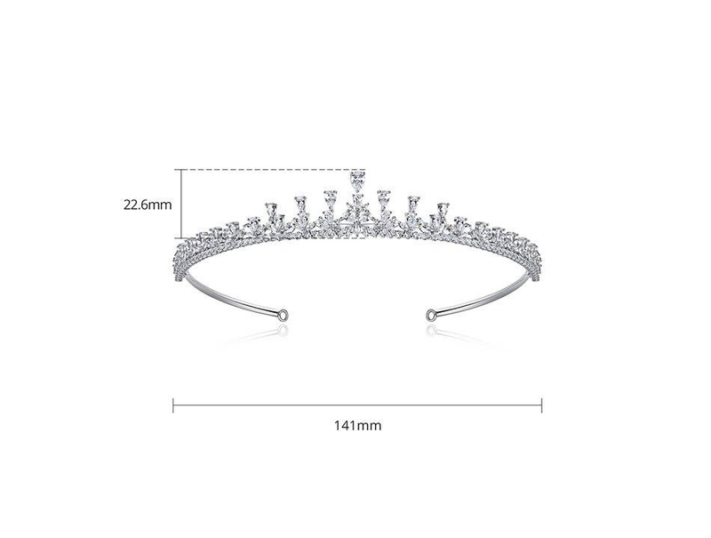 Elegante fascia per capelli con tiara in zircone per gioielli da donna, per matrimoni e eventi serali - Design geometrico minimalista con base in rame ipoallergenico_voghion.com