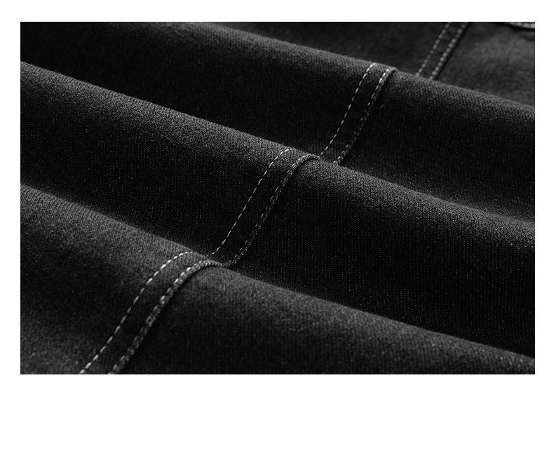 Giacca in denim con fodera in sherpa da uomo - Cappotto invernale con collo in pile e dettagli effetto consumato (nero/grigio, taglie slim e comode disponibili)_voghion.com
