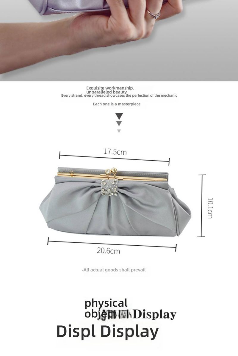 Elegante, gefaltete Schultertasche aus Satin mit Schleife – Strass-Abendtasche für Damen, minimalistisch und schick für Partys und den Alltag_voghion.com