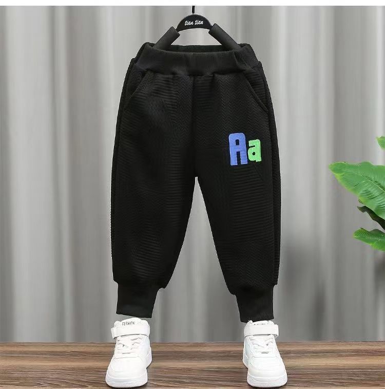 Kinderkleidung Jungen Frühlingsanzug New Style Jungen Langarm Jacquard Sweatshirt Jogginghose Modischer Kinder Frühling und Herbst Zweiteiliger Anzug_voghion.com