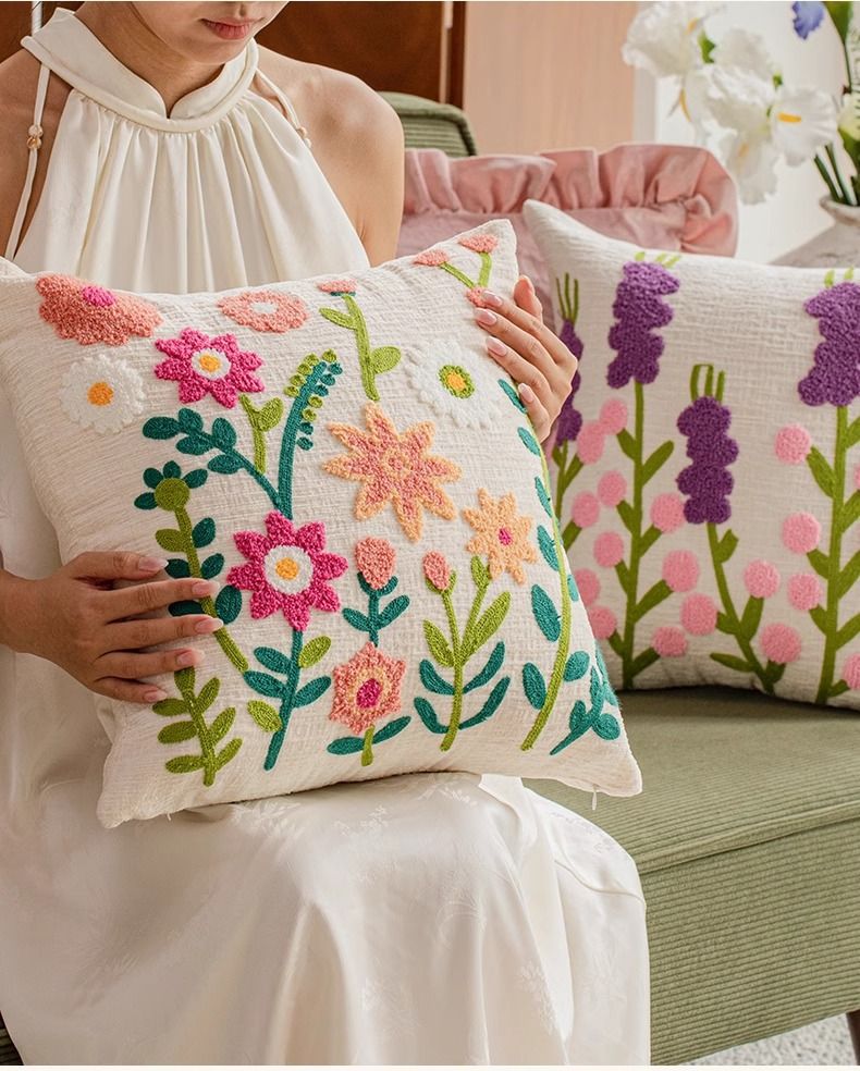 Cojín de tela estilo americano para sofá de sala de estar, cojín de respaldo francés ligero de lujo con ventana salediza, funda de almohada suave para mesita de noche_voghion.com